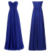 ALBIZIA Royal Blue chiffon Long Formal Sheath Bridesmaid Pom Dresses