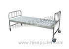 Powder - coated Steel Manual Flat Medical Hospital Beds with 5 Inch Silent Rubber Caster