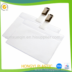 Clear Transparent PVC Standard Business ID Badge Card Holder