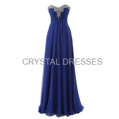 ALBIZIA Royal Blue Sweetheart Strapless Draped Bodice A-line Floor Length Sapphire Blue Bridesmaid Dresses