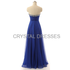 ALBIZIA Royal Blue Sweetheart Strapless Draped Bodice A-line Floor Length Sapphire Blue Bridesmaid Dresses