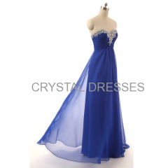 ALBIZIA Royal Blue Sweetheart Strapless Draped Bodice A-line Floor Length Sapphire Blue Bridesmaid Dresses