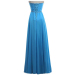 ALBIZIA Sweetheart Long Chiffon Beaded Illusion A-line Bridesmaid Dress