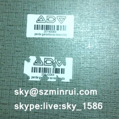 Self Adhesive Destructible Asset Labels Barcode Stickers Printing Company Logos ID for Security