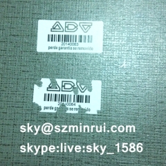 Brittle Destructible Tamper Proof Stickers with Serial Number Customized Security Sticker Lables