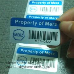 Waterproof PET Security Barcode Labels with Company Asset ID and Bar Code