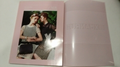 Softcover fashion magazine with UV spot coated PVC printing for garment company