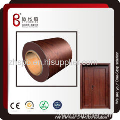 door panel price Wooden grain PVC laminated steel sheets for security door