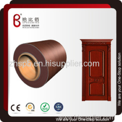 Wooden grail pvc coated steel sheet for door making