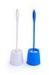 Fish bone handle bathroom Blue Toilet Plastic Brush with Holder round head