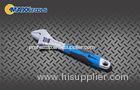 Drop Forged Steel Satin Chrome Plated 2 - Tone Grip Metric Scale 6 Inch Adjustable Wrench Spanner