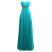ALBIZIA crystal Turquoise Sweetheart Chiffon floor length Bridesmaid Dresses