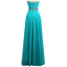 ALBIZIA crystal Turquoise Sweetheart Chiffon floor length Bridesmaid Dresses