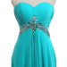ALBIZIA crystal Turquoise Sweetheart Chiffon floor length Bridesmaid Dresses