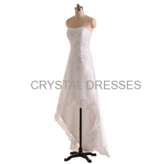 ALBIZIA White Lace Hi-Lo Ball Gown Tulle Bridal Sheath Wedding Dresses for Bride 2015 Christmas