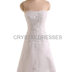 ALBIZIA White Lace Hi-Lo Ball Gown Tulle Bridal Sheath Wedding Dresses for Bride 2015 Christmas