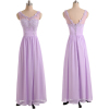 ALBIZIA Lavender V-neck Lace Floor length Gown Chiffon Cheap Bridal Bridesmaid Dresses for Bride 2015