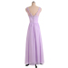 ALBIZIA Lavender V-neck Lace Floor length Chiffon Cheap Bridesmaid Dresses
