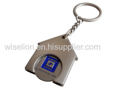 custom zinc alloy metal trolley coin holder token keychain 1