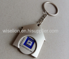 custom zinc alloy metal trolley coin holder token keychain 1