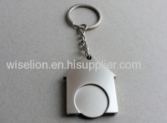 custom zinc alloy metal trolley coin holder token keychain 1