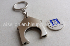 custom zinc alloy metal trolley coin holder token keychain 1