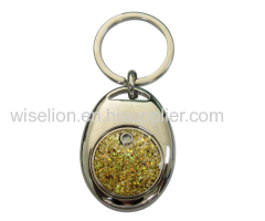 custom zinc alloy metal trolley coin holder token keychain 2