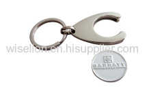 custom zinc alloy metal trolley coin holder token keychain 4