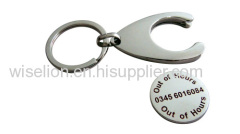 custom zinc alloy metal trolley coin holder token keychain 4