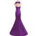 ALBIZIA Beading Purple Sweetheart Satin Mermaid Long Evening Dress