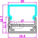 Square profile led strip plastic cover for ceiling or pendant lamp