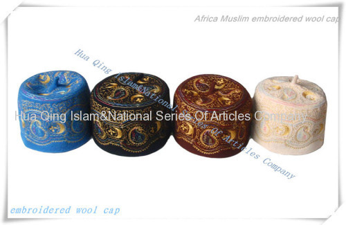 Africa Muslim embroidered wool cap 500pcs/lot hot sale