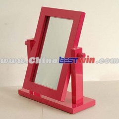 Wooden Framed Double Side Square Desktop Makeup Mirror