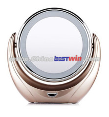 2014 new style hot sale LED double side desktop mirror power supplied with batteries