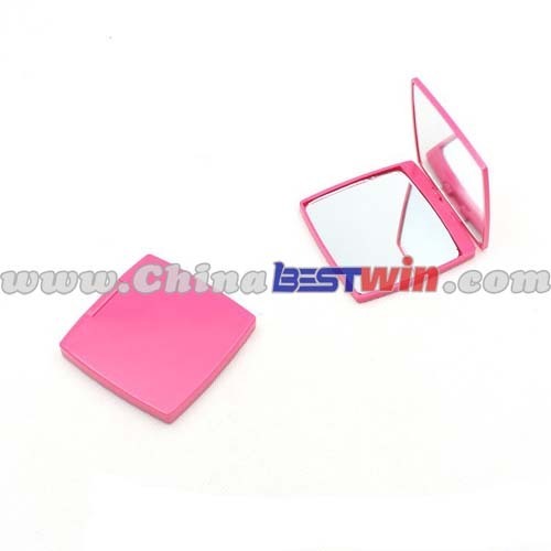 Pink Small Pocket Mirror/ Plastic Cosmetic Mirror/Square Compact Mirror