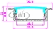 Deep aluminium led strip profile with flange for led strip