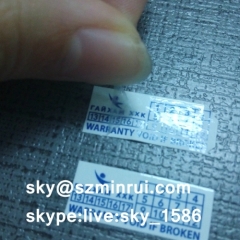 Self Adhesive Waterproof Laminated Destructible Labels Paper Sticker for One Time Use