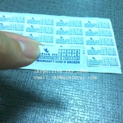 Self Adhesive Waterproof Laminated Destructible Labels Paper Sticker for One Time Use