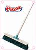 PP Screw Garden Sweeping Brooms with Stiff Fiber Wood Block with 4ft Wood Handle