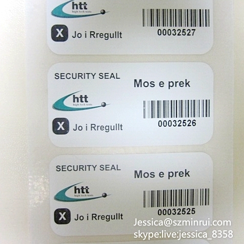 Wholesale Adhesive Barcode Label Sticker Printed Anti-fake Tamper Evident Security Barcode Seal Sticker In Sheet