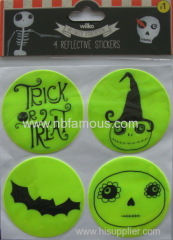 halloween reflective warning stickers for bags and for decorative