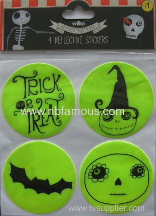 halloween reflective warning stickers for bags and for decorative