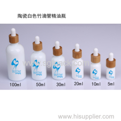 15ml30ml100mlBamboo cap with white color essential oil bottle round standard oil bottle