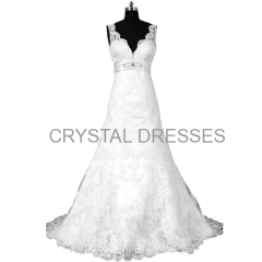 ALBIZIA 2015 Latest Design Top Quality China Factory Made French Lace Appliqued Mermaid Wedding Dress