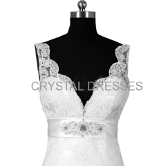 ALBIZIA 2015 Latest Design Top Quality China Factory Made French Lace Appliqued Mermaid Wedding Dress