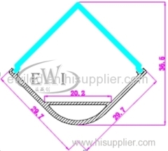 90 degree aluminum corner led profile for cabinet or closet lighting strip