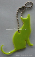 cat refelctive key pendant bag hanger