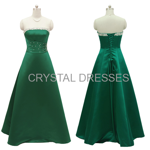 ALBIZIA Green Beaded Wholesale Sexy Satin cheap Bridesmaid Dresses