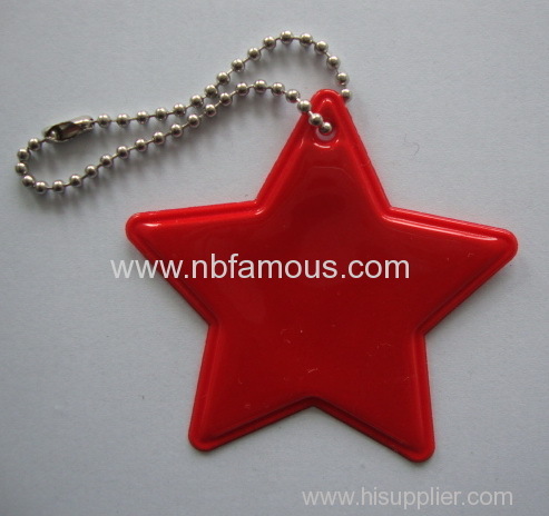 star shape reflective key pendant bag hanger