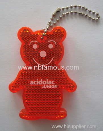 bear reflective key pendant